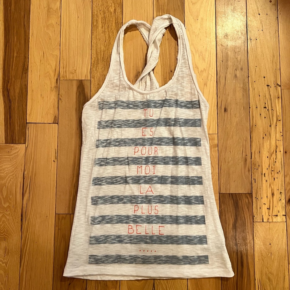 Forever 21 White and Gray Tank Top